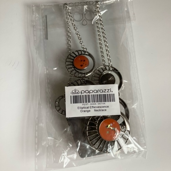 NWT Orange and Silver Necklace - Picture 6 of 12